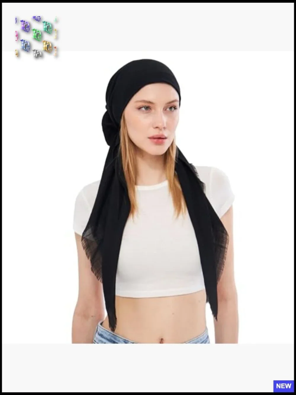 Pre-Tied Headscarf Elegant Sparkle Chemo Headwear Soft Lightweight Stretch
